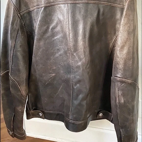 Genuine All Leather Trucker Moto Jacket - Picture 4 of 6